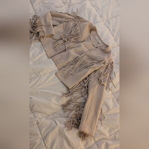 Zara Beige Fringe Jacket